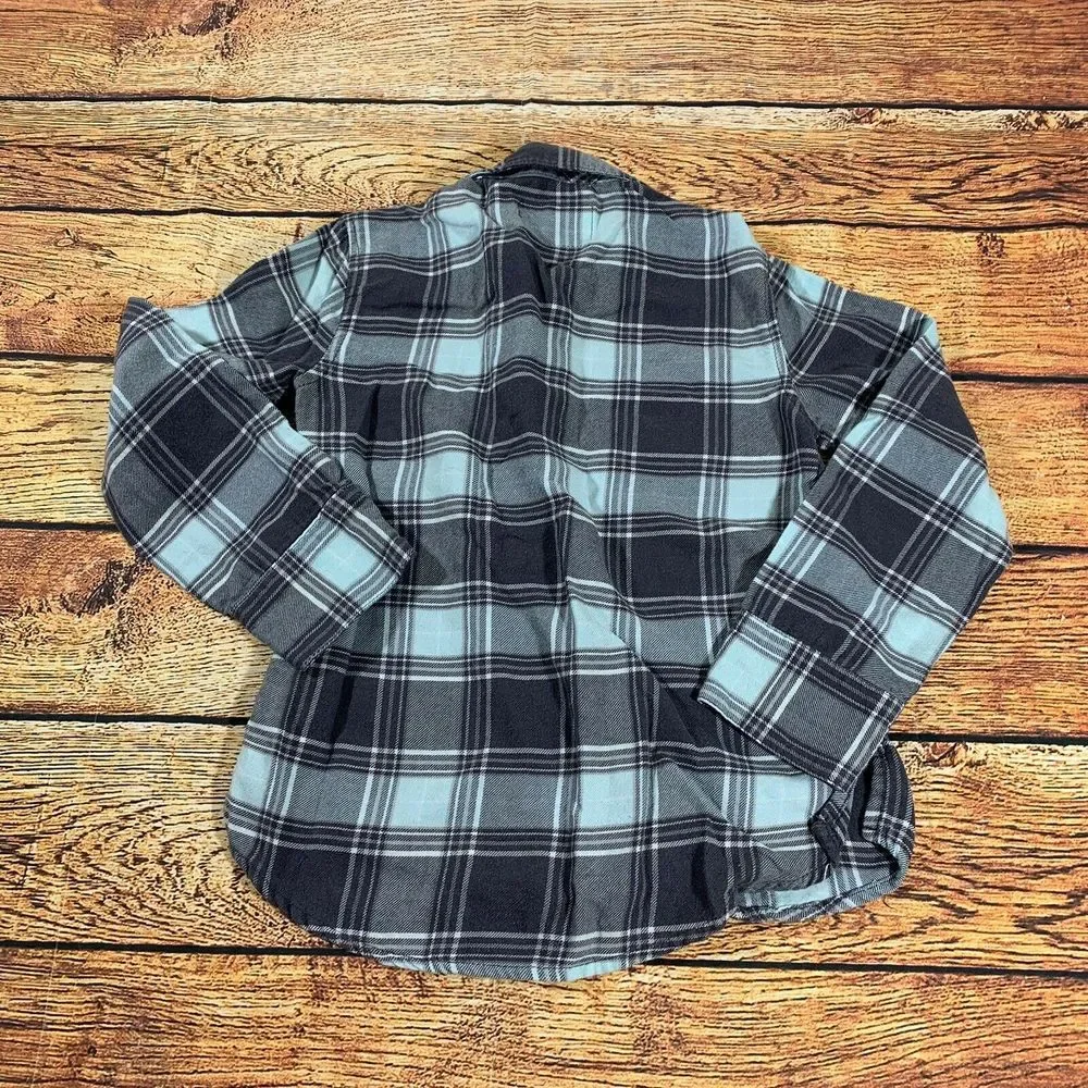 Justice Girls Grey Plaid Button Up Top 6